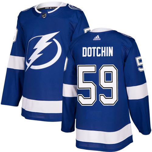 Adidas Men Tampa Bay Lightning #59 Jake Dotchin Blue Home Authentic Stitched NHL Jersey